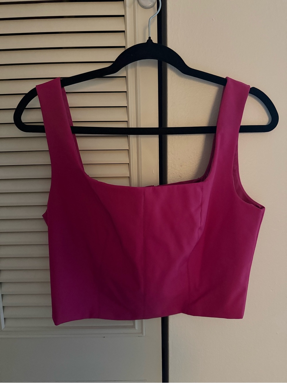 House of Harlow 1960 Fuchsia Pink Square Neck Crop Top